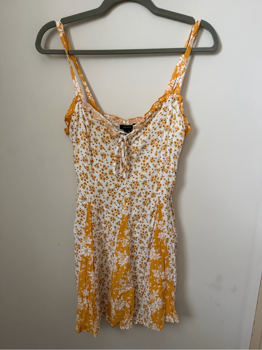 Forever 21 Yellow and White Floral Mini Dress